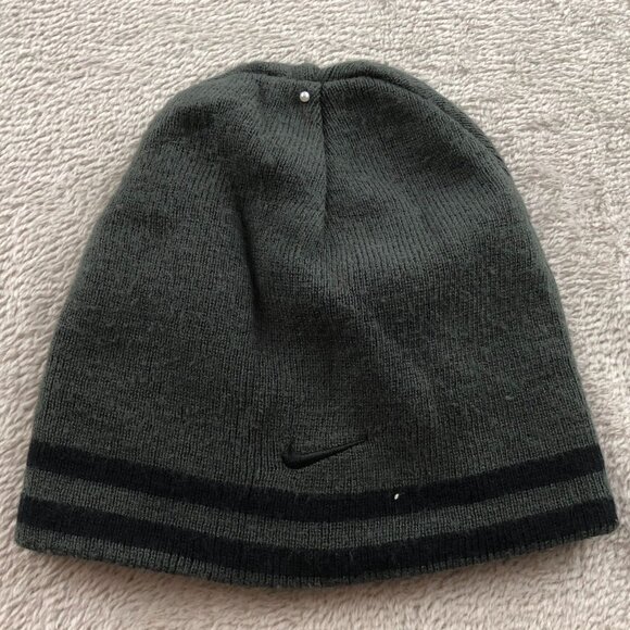 Nike Youth Beanie Hat Boys One Size Embroidered Logo Casual Cozy Gray Knit - Picture 5 of 5